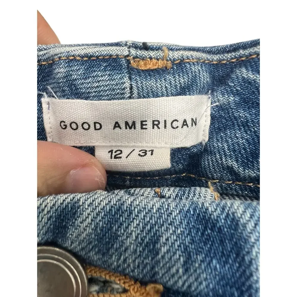 Good American Good Curve Straight Distressed Jeans 12/31 - Picture 7 of 7